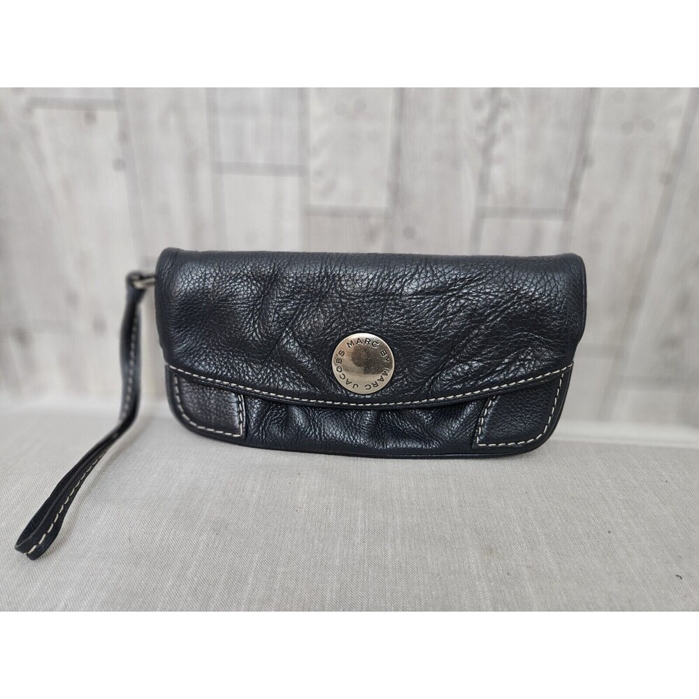 Marc by Marc Jacobs Leather Wristlet Clutch Purse ~ Navy Blue